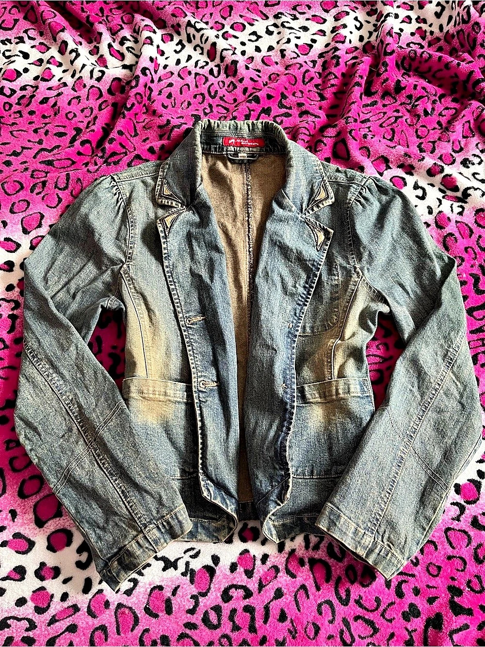 Nitro Strech Denim Moto Jacket Size Large Like New
